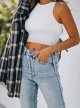 Women’s Sexy Sleeveless Racer Back Tank Tops Halter Neck Crop Tops