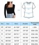 Womens Short Sleeve/Long Sleeve Square Neck T Shirts Tops Tees